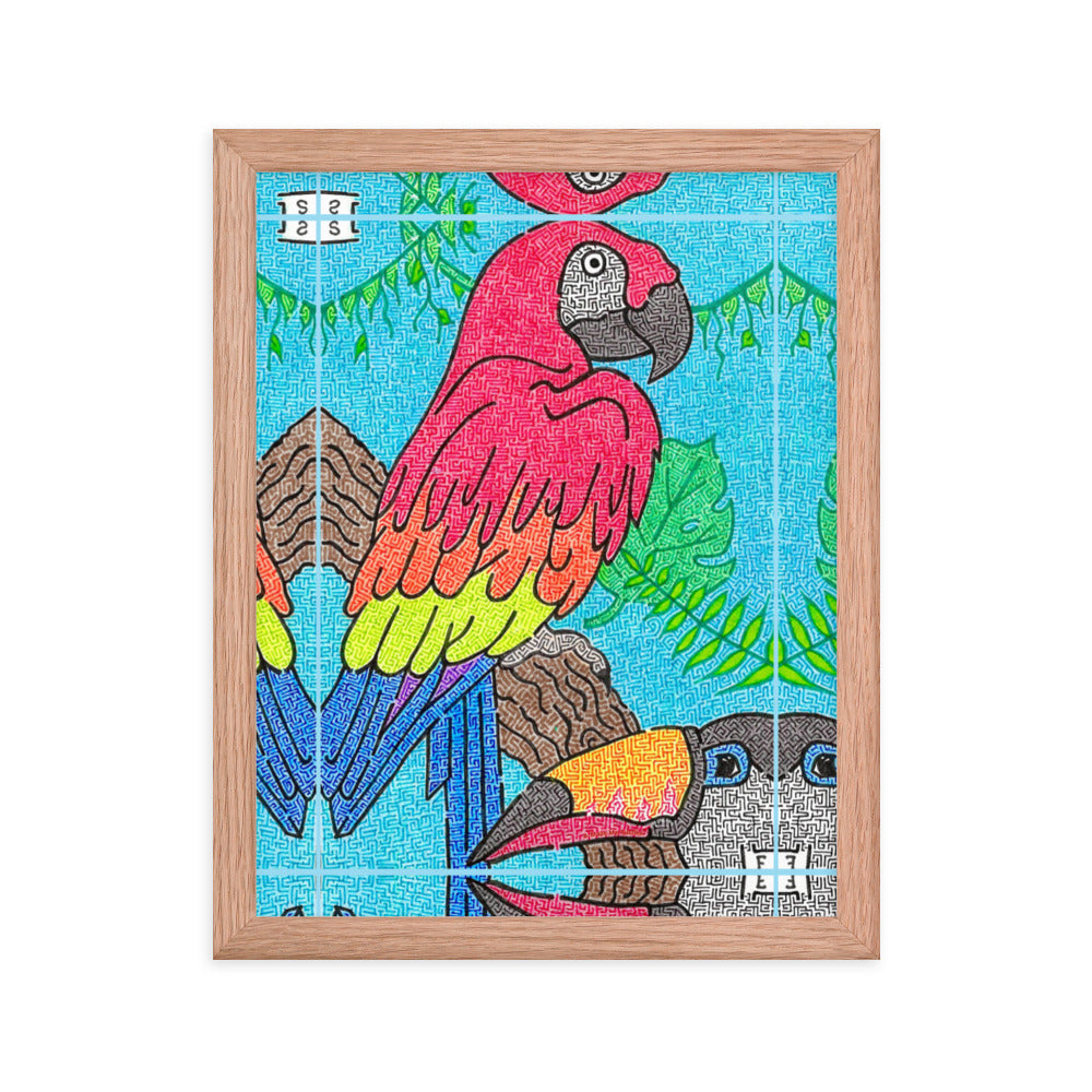 Parrot Maze Framed Poster