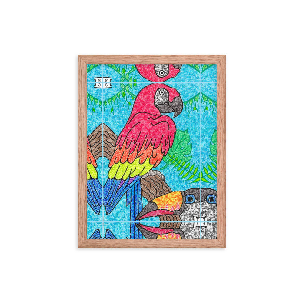 Parrot Maze Framed Poster