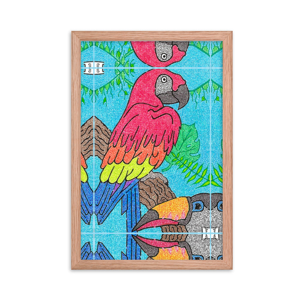 Parrot Maze Framed Poster