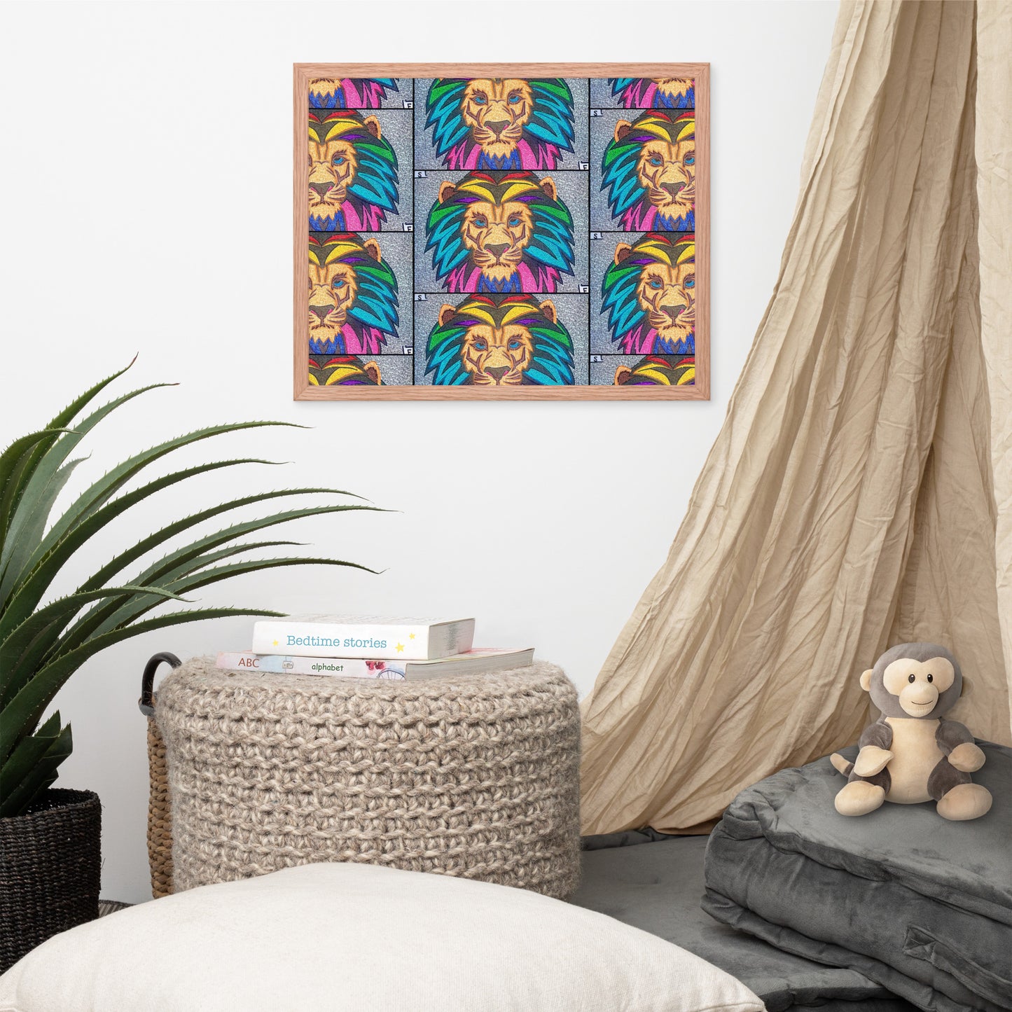 Lion Maze Framed Poster