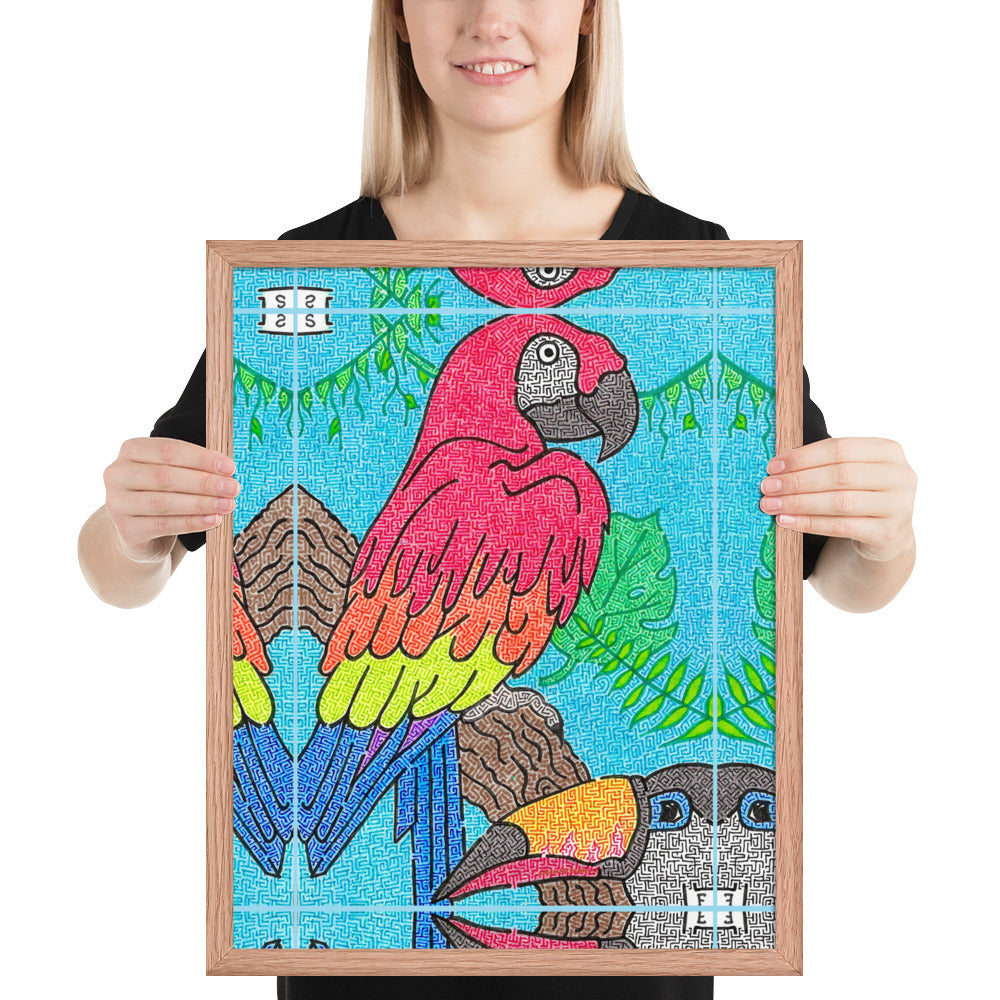 Parrot Maze Framed Poster