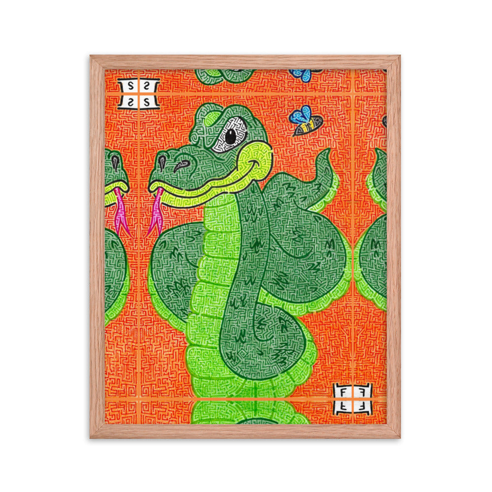 Snake Maze Framed Poster