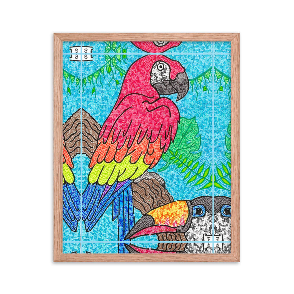 Parrot Maze Framed Poster