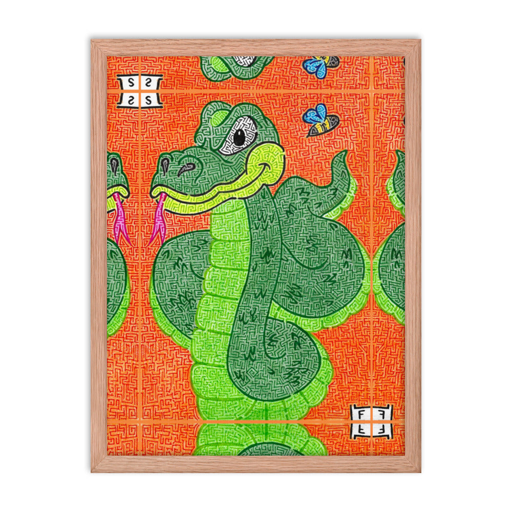 Snake Maze Framed Poster