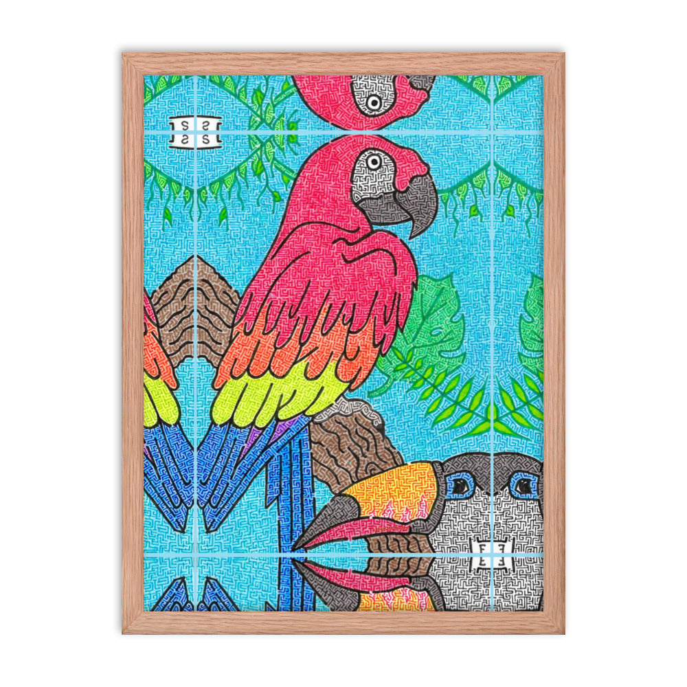 Parrot Maze Framed Poster