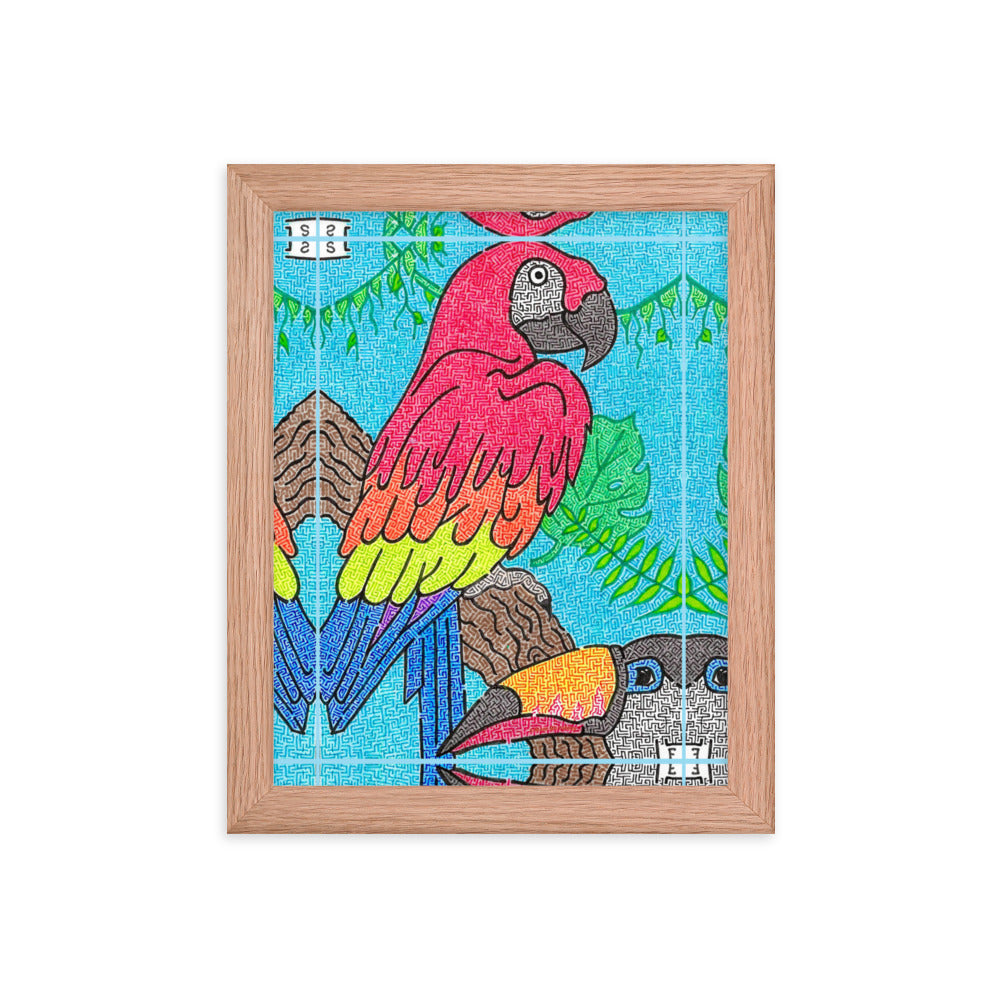 Parrot Maze Framed Poster