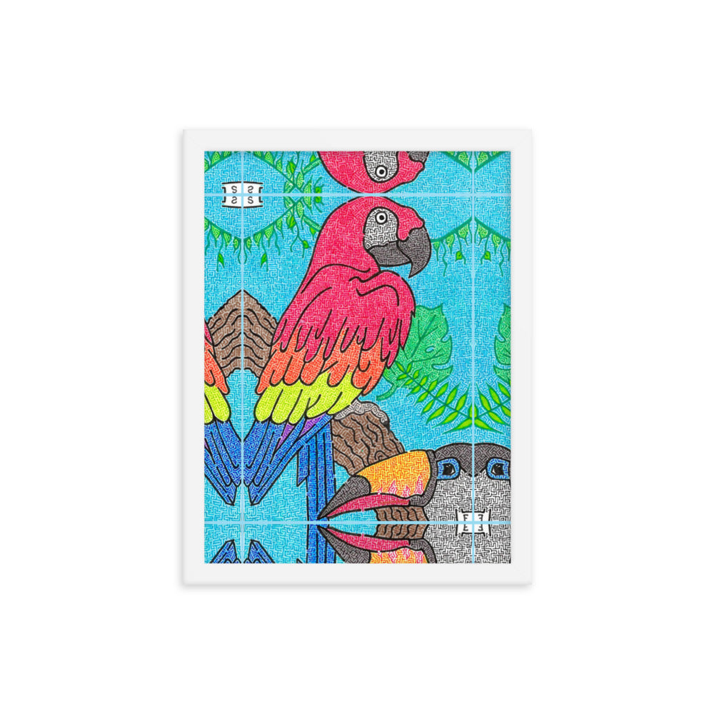 Parrot Maze Framed Poster