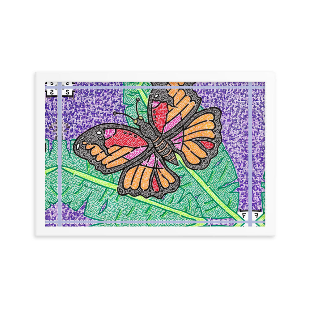 Butterfly Maze Framed Poster