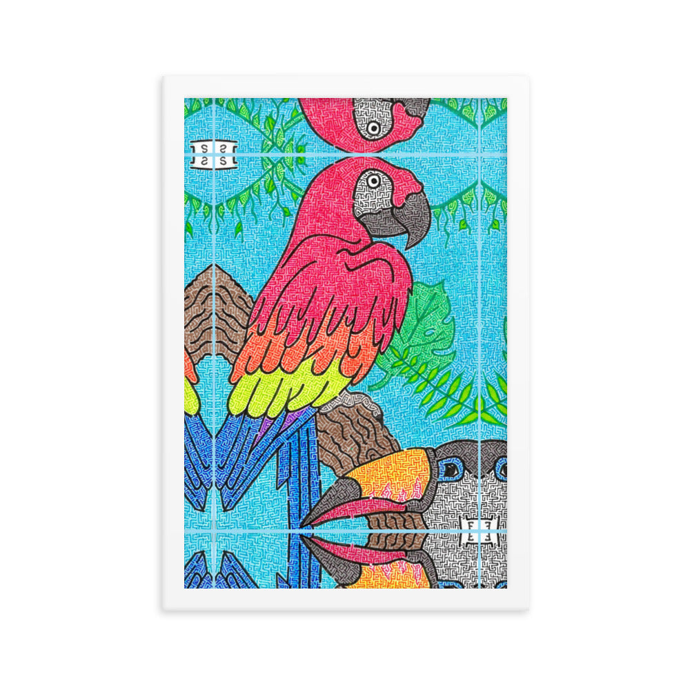 Parrot Maze Framed Poster