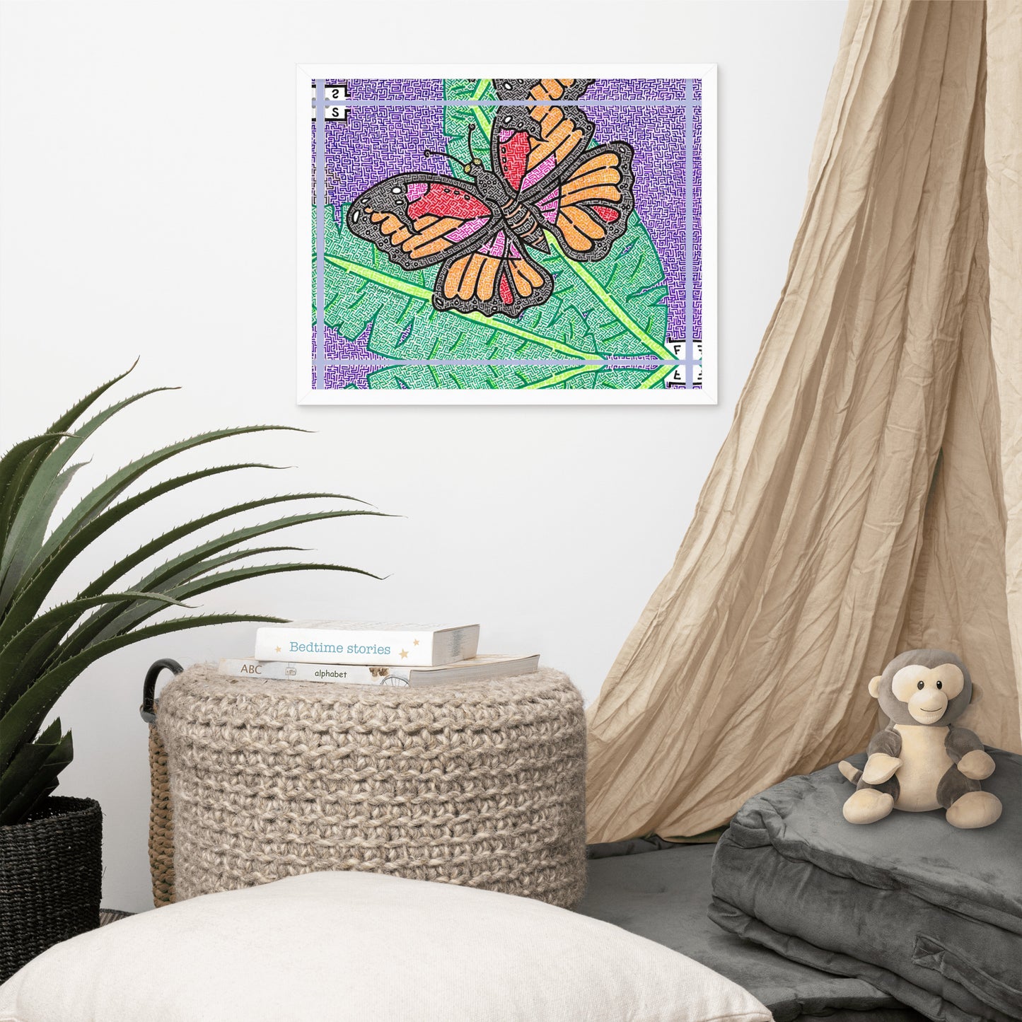 Butterfly Maze Framed Poster