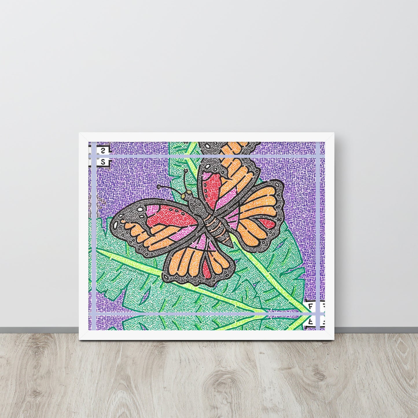 Butterfly Maze Framed Poster