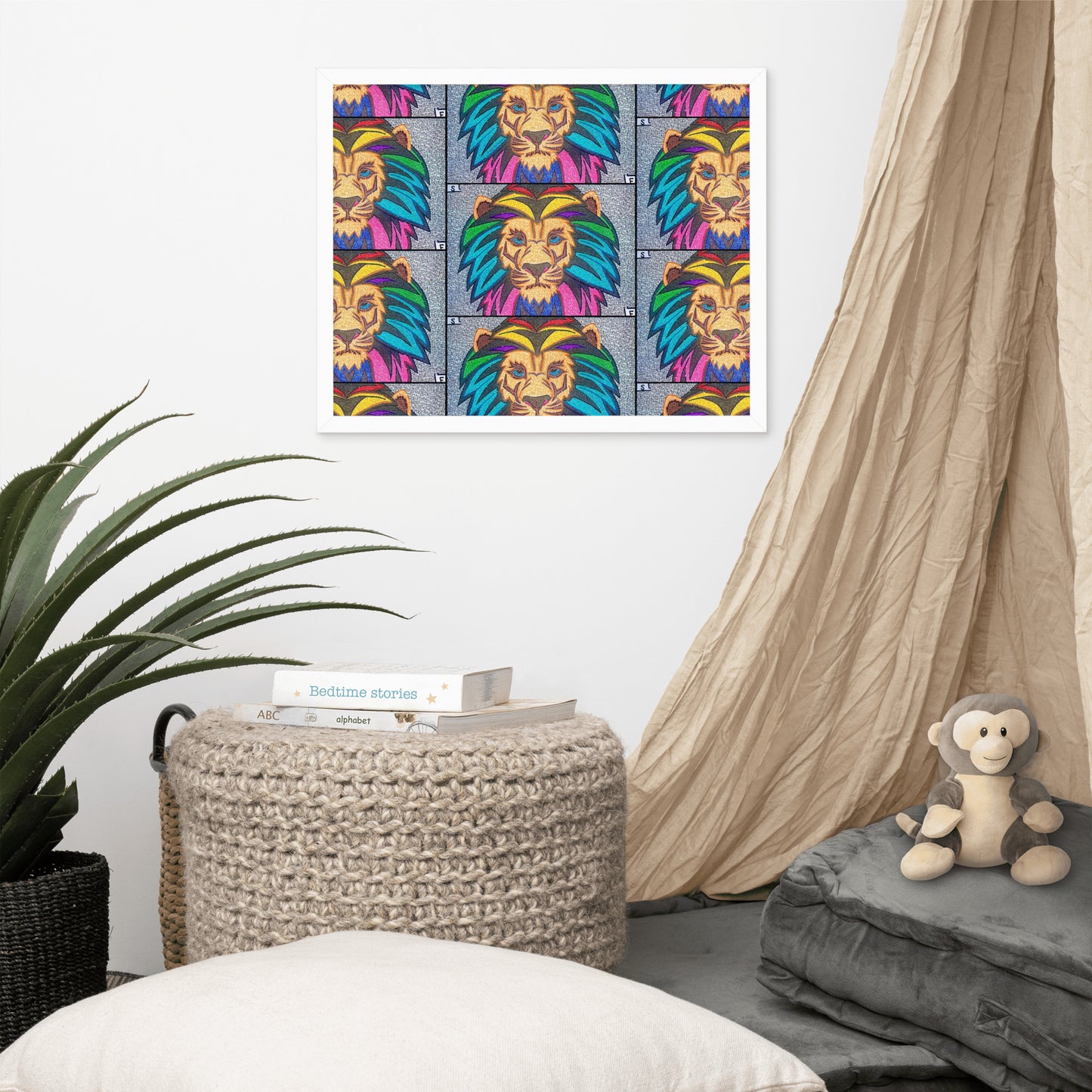 Lion Maze Framed Poster