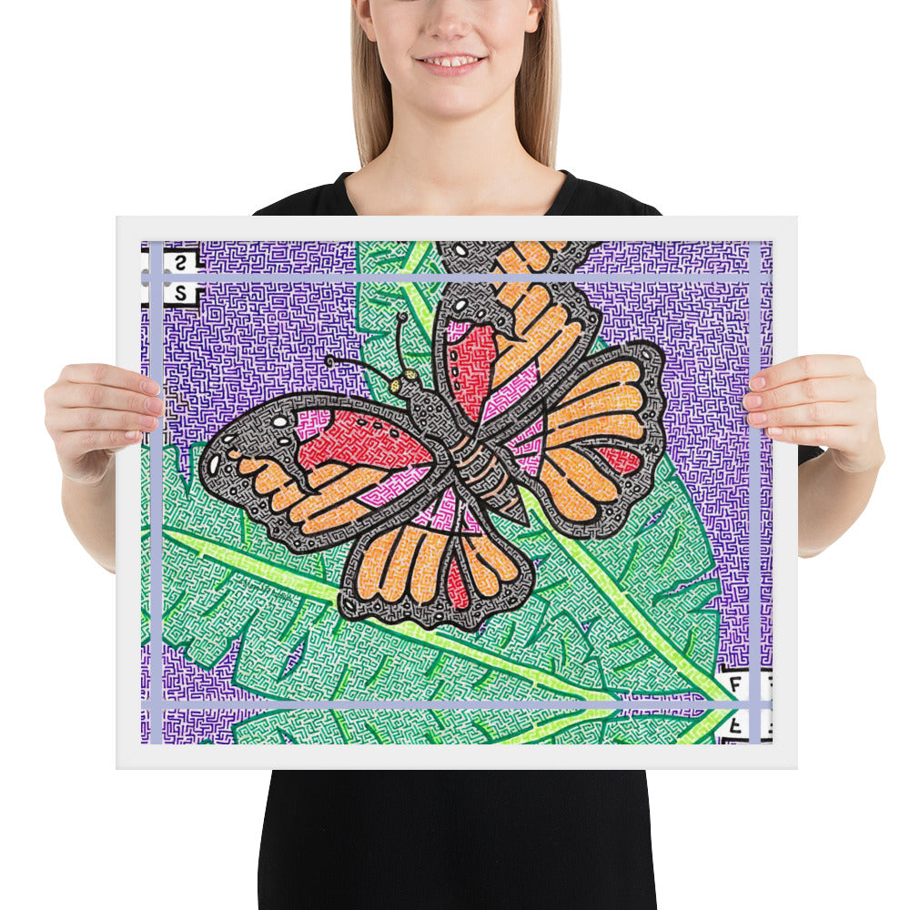 Butterfly Maze Framed Poster