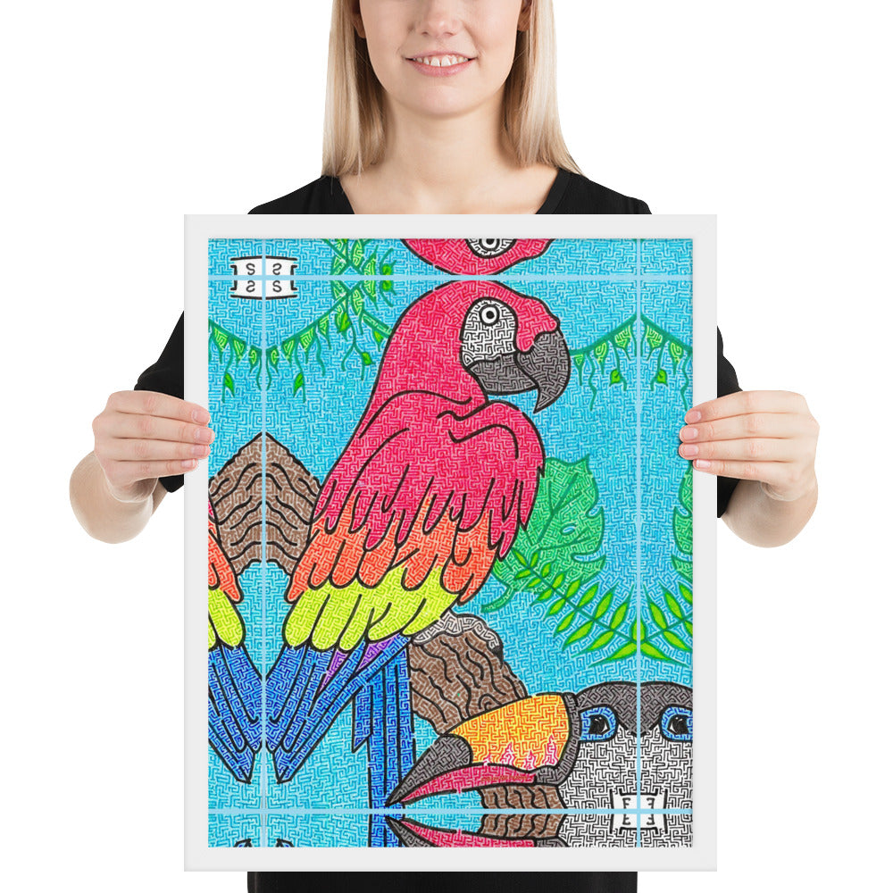 Parrot Maze Framed Poster