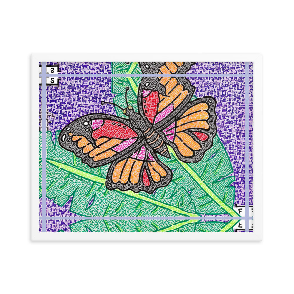 Butterfly Maze Framed Poster