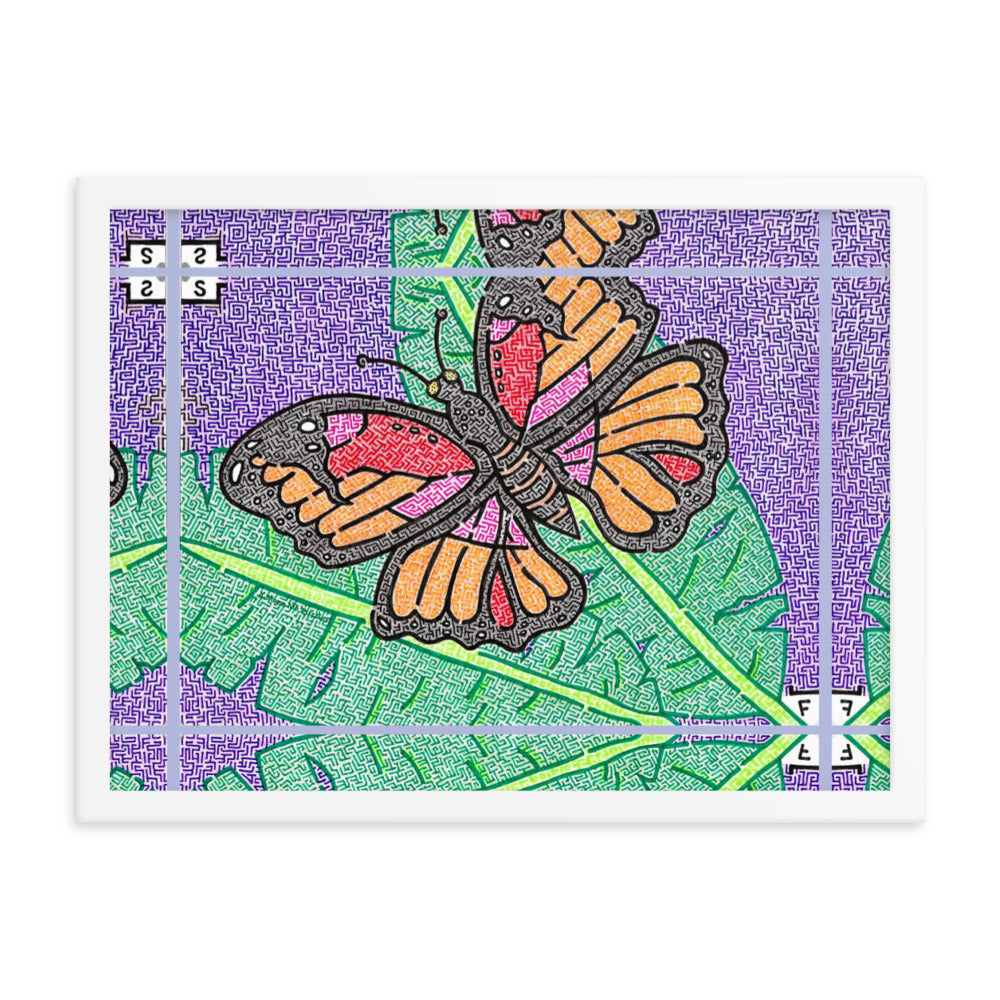 Butterfly Maze Framed Poster