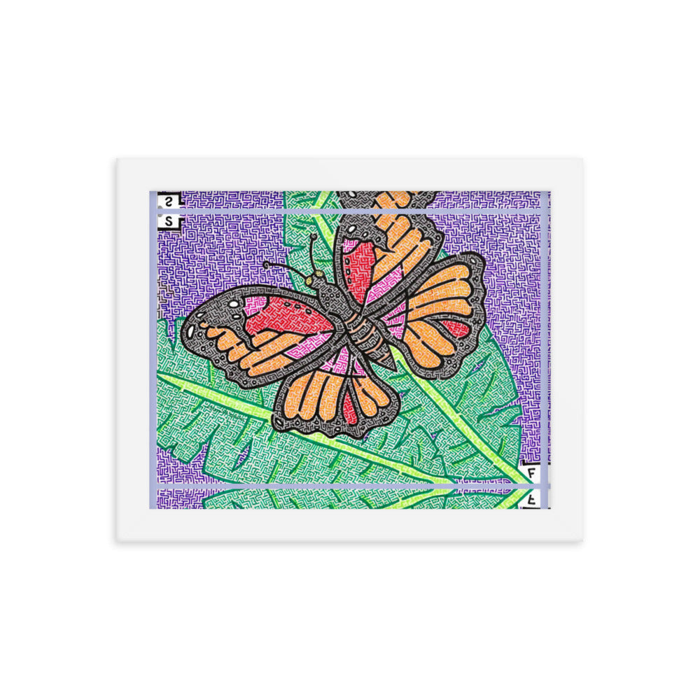 Butterfly Maze Framed Poster