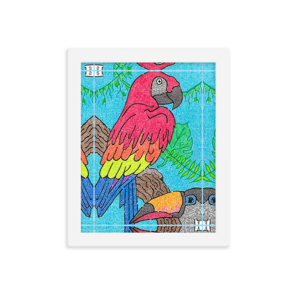 Parrot Maze Framed Poster