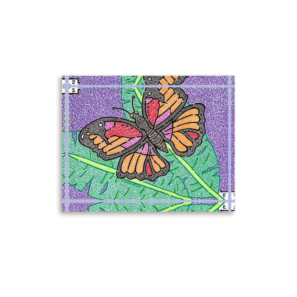 Butterfly Maze Printed Poster