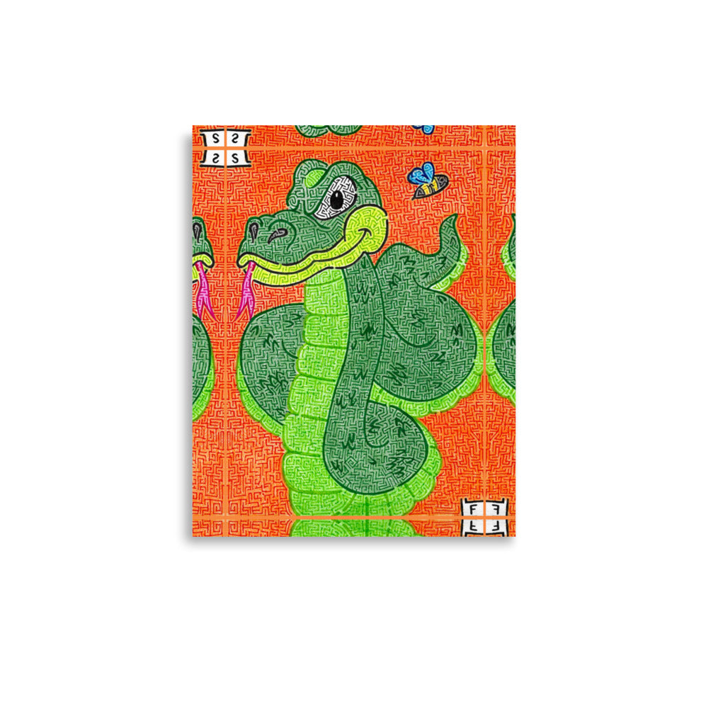 Snake Maze Printed Poster