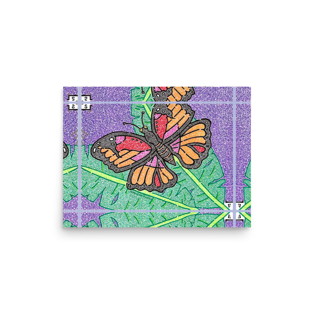 Butterfly Maze Printed Poster