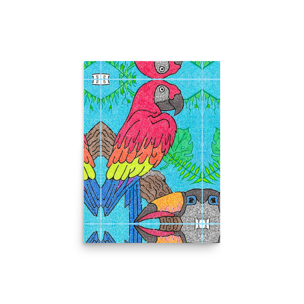 Parrot Maze Printed Poster