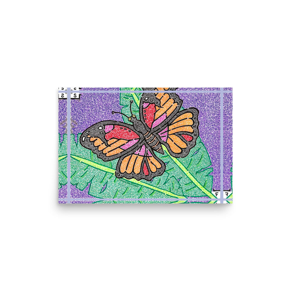 Butterfly Maze Printed Poster