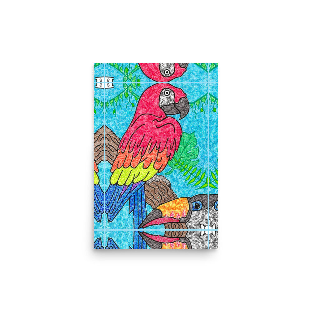 Parrot Maze Printed Poster