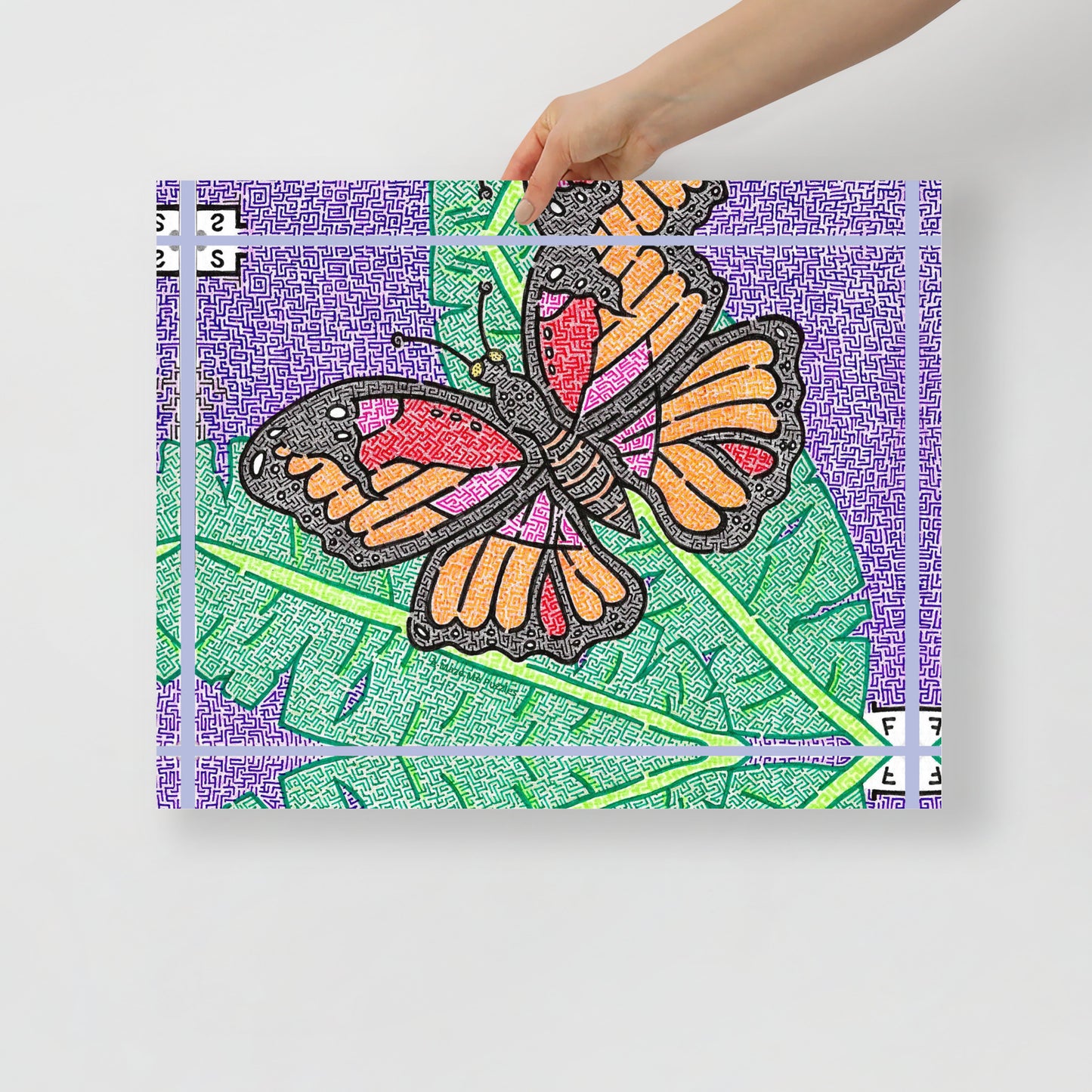 Butterfly Maze Printed Poster