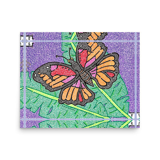 Butterfly Maze Printed Poster