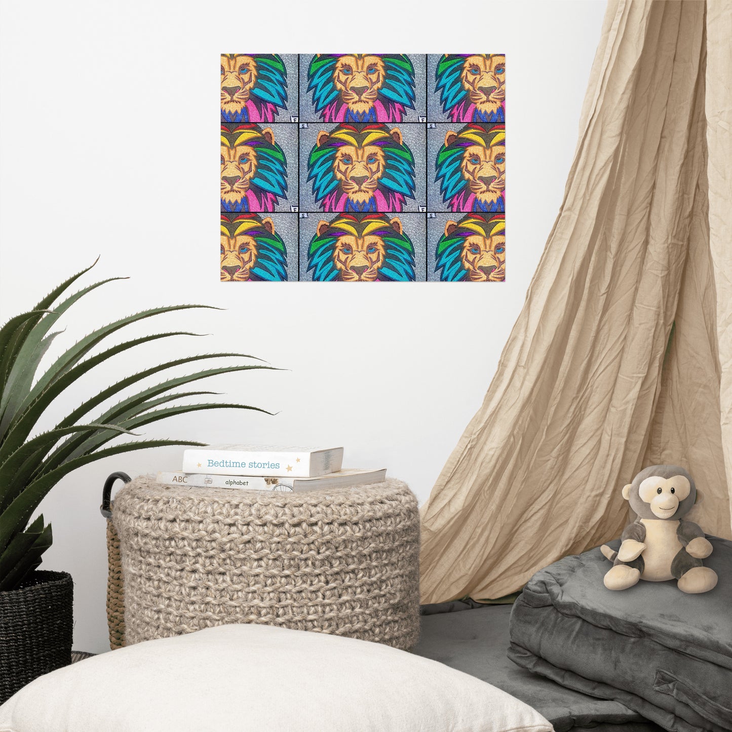 Lion Maze Printed Poster