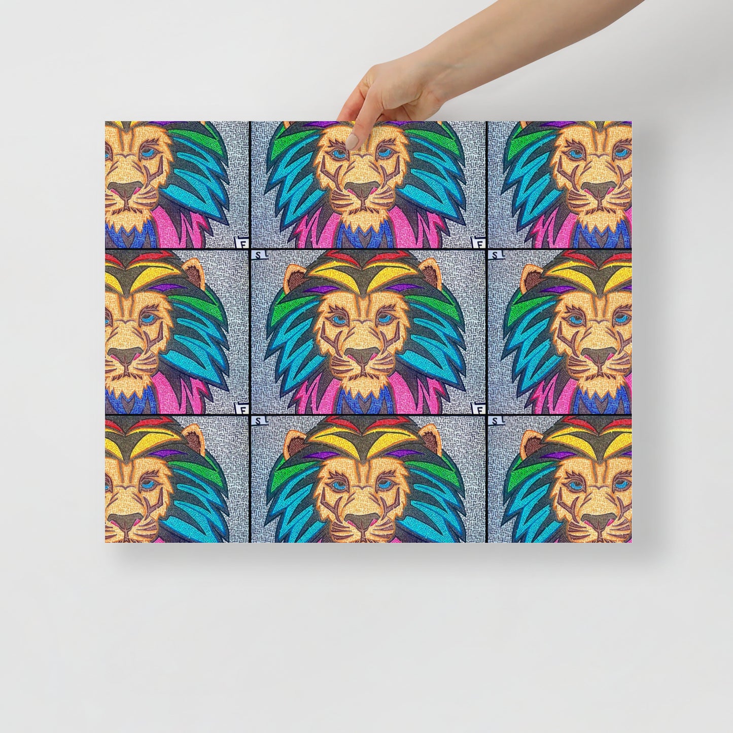 Lion Maze Printed Poster