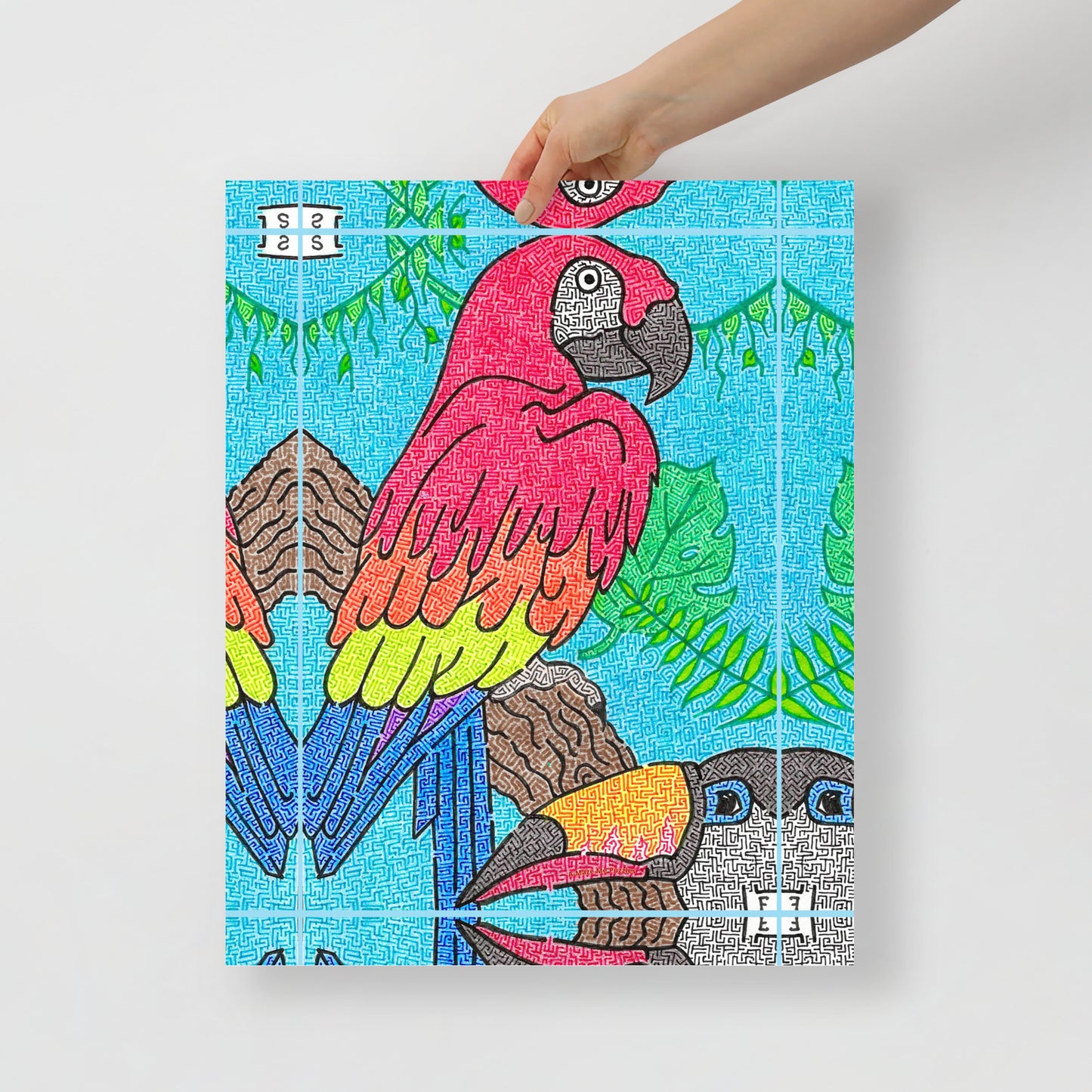 Parrot Maze Printed Poster