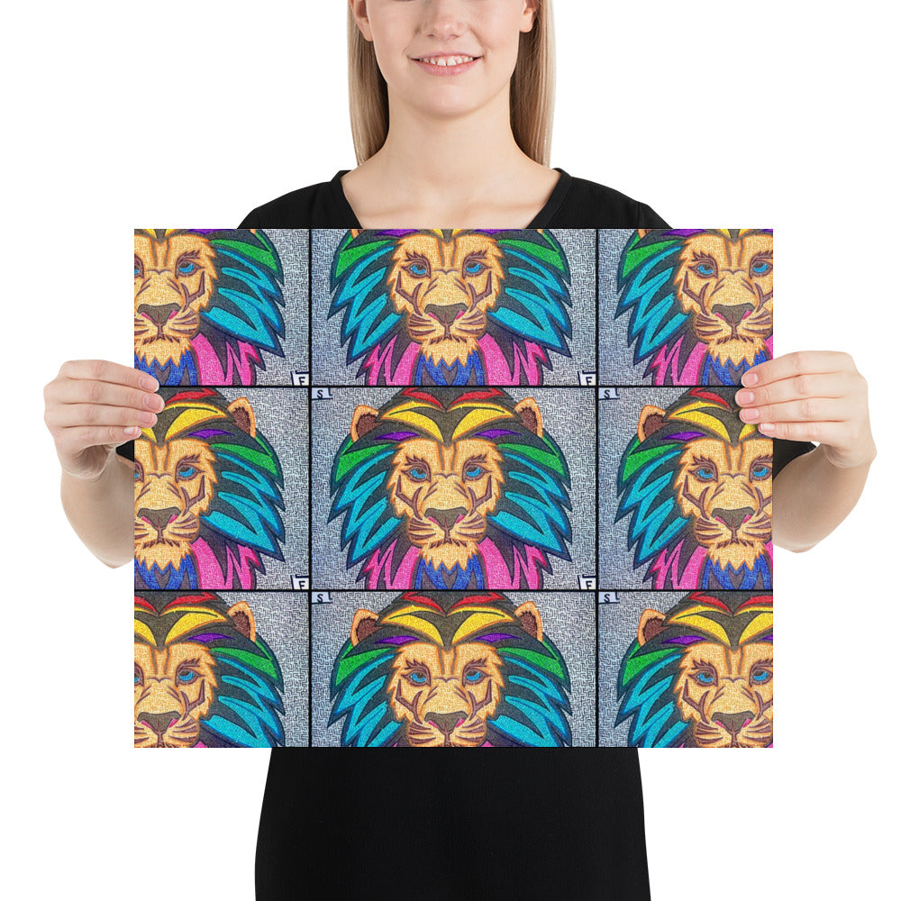 Lion Maze Printed Poster