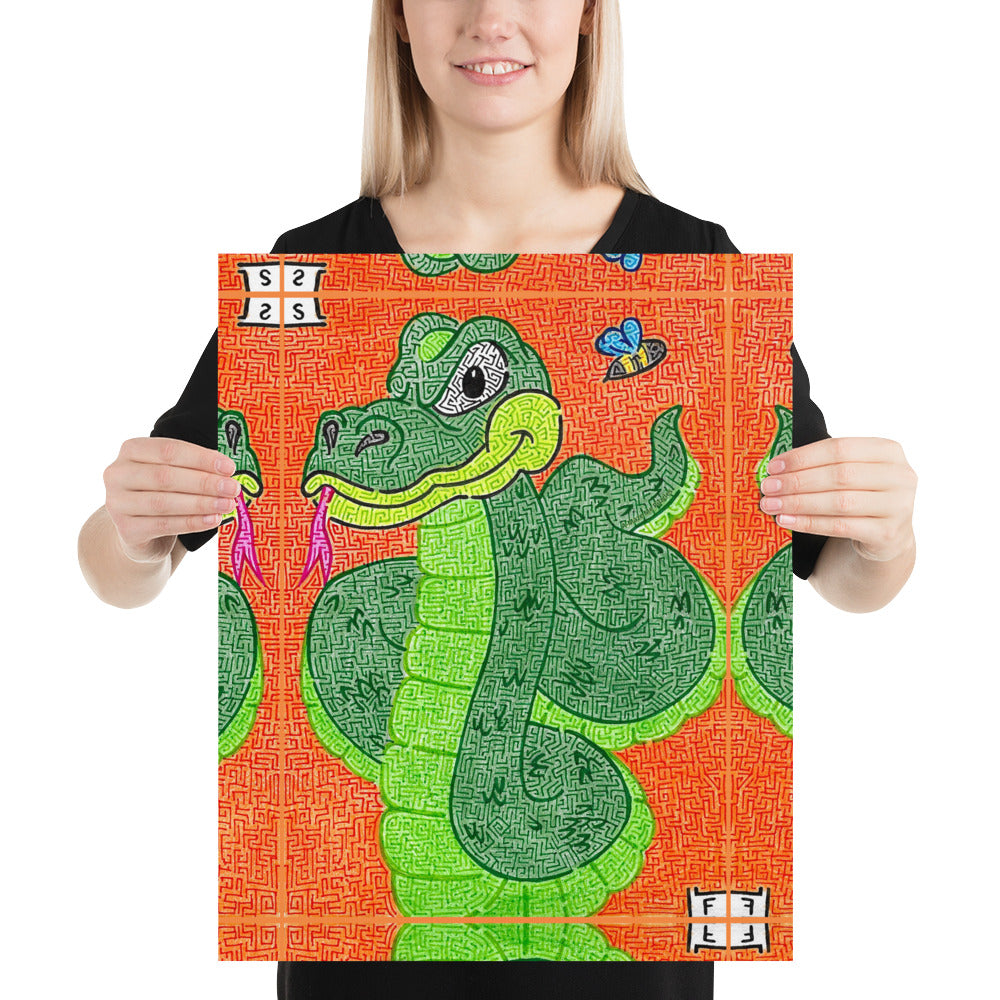 Snake Maze Printed Poster