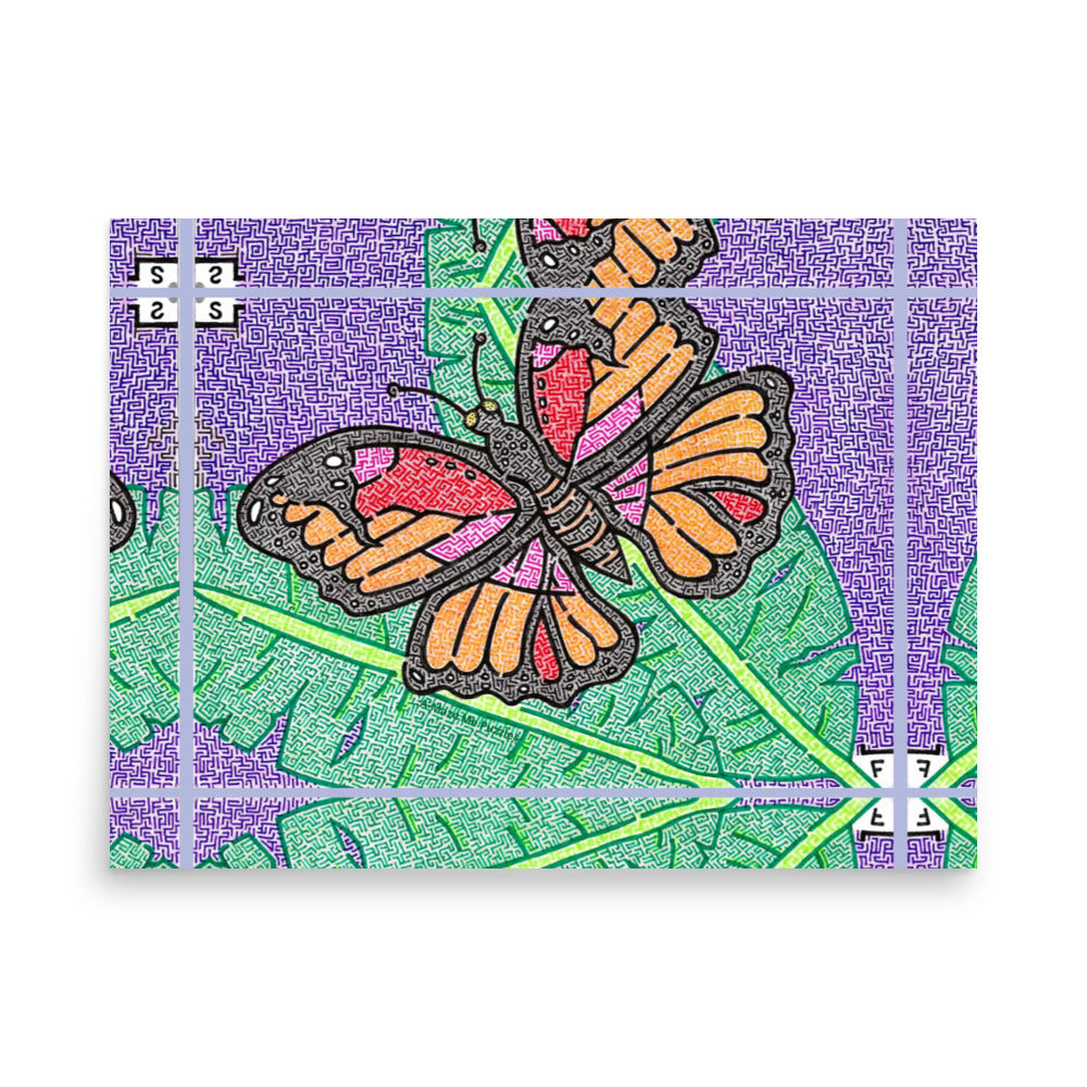 Butterfly Maze Printed Poster