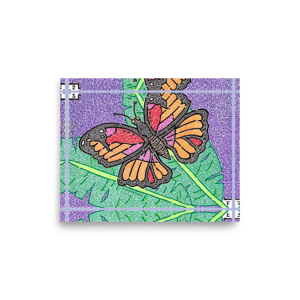 Butterfly Maze Printed Poster