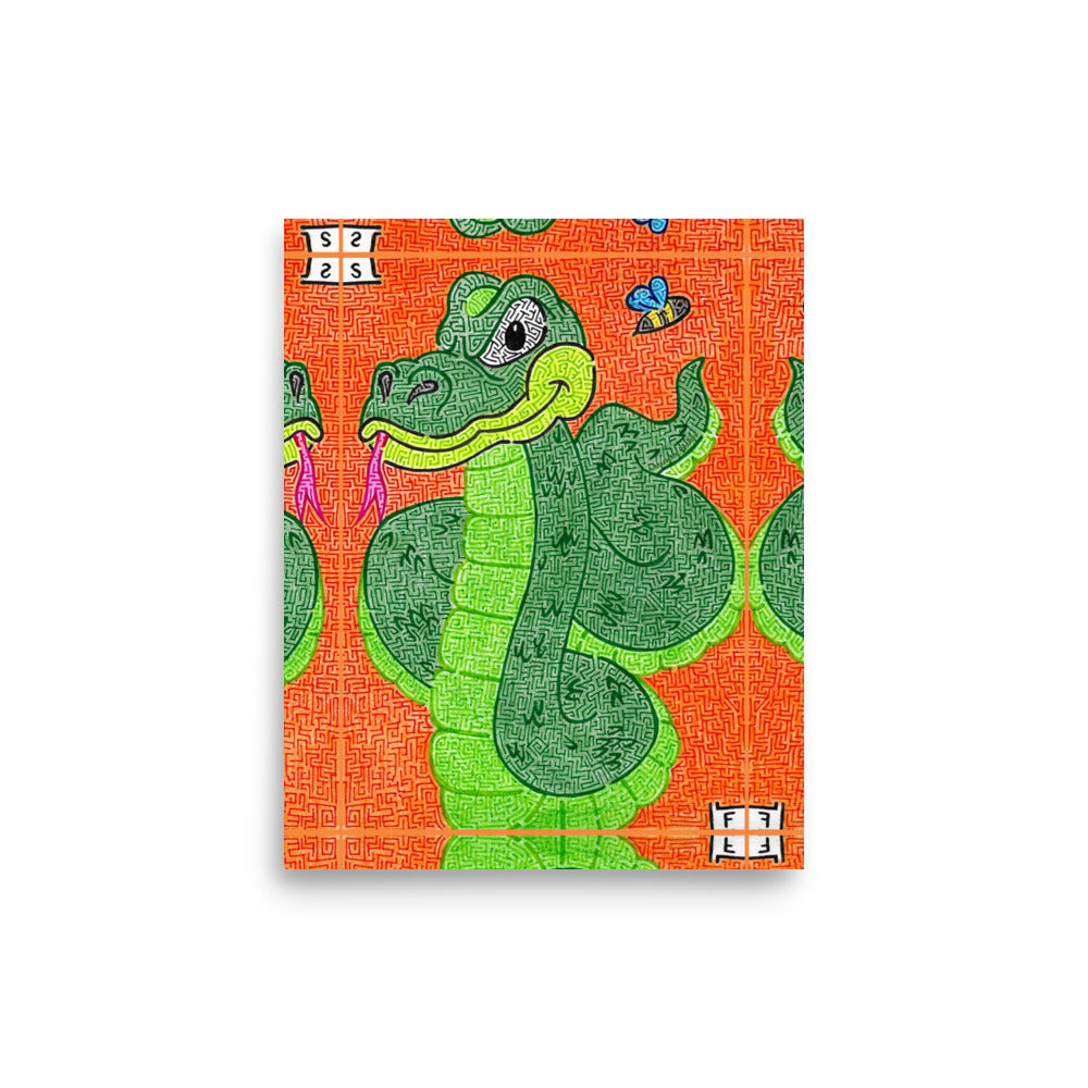 Snake Maze Printed Poster