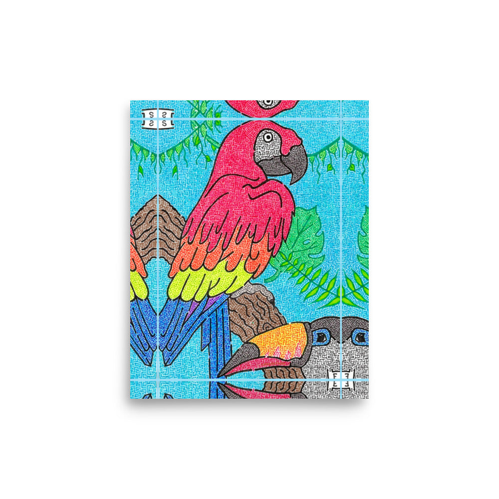 Parrot Maze Printed Poster