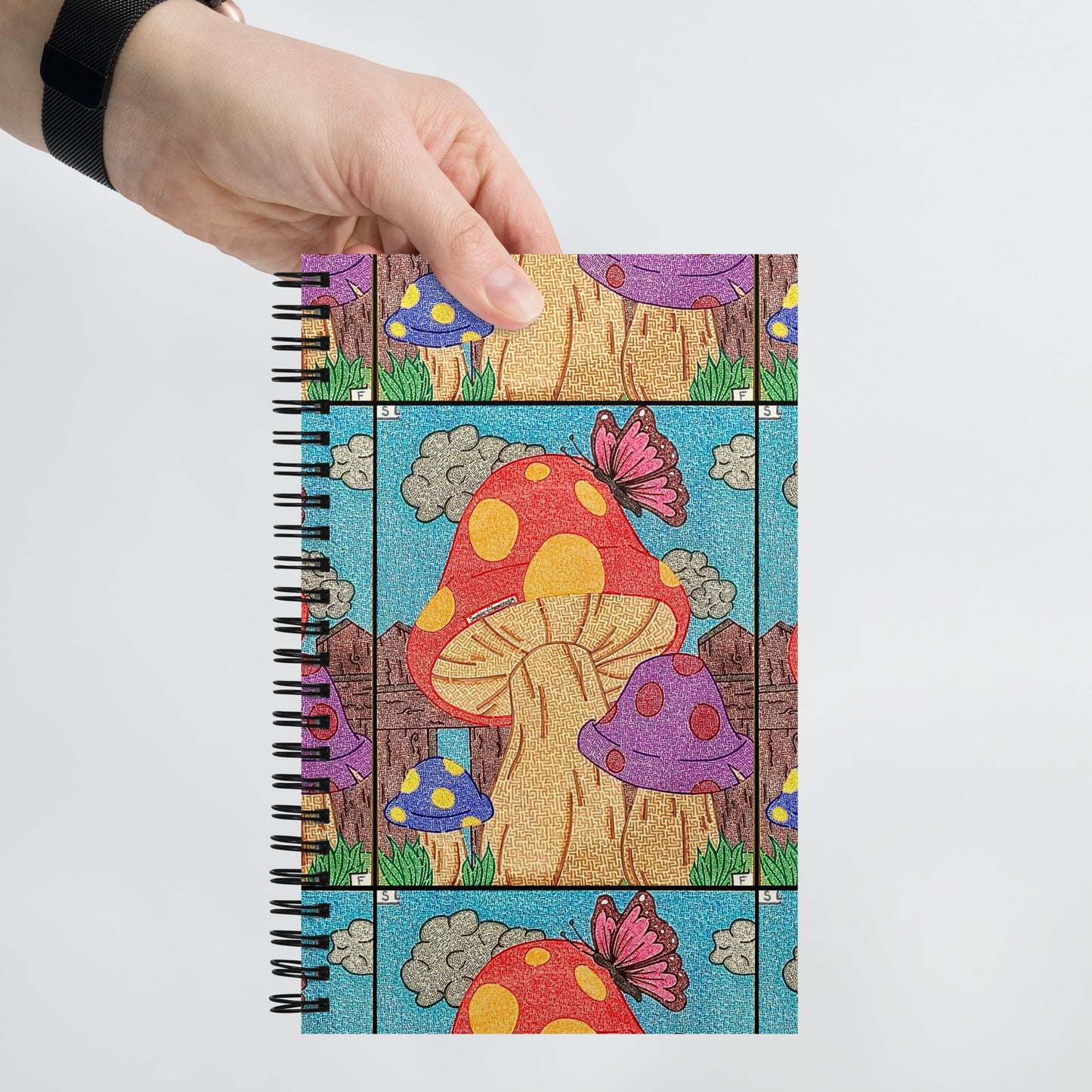 Mushrooms Maze Spiral Notebook