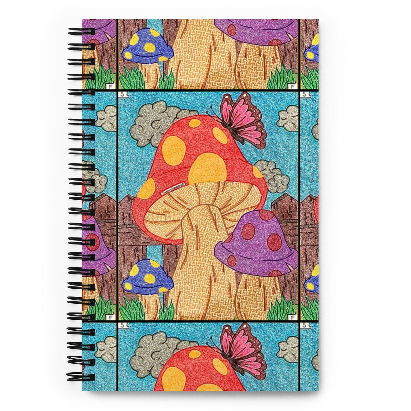 Mushrooms Maze Spiral Notebook