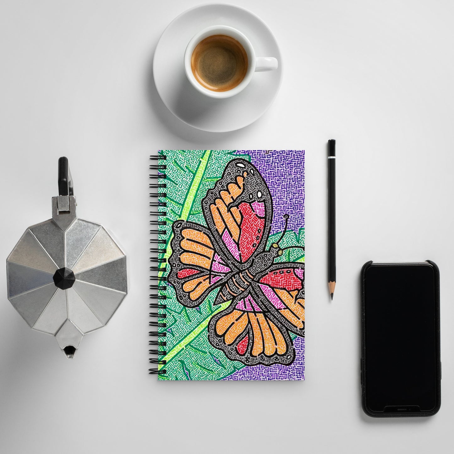 Butterfly Maze Spiral Notebook