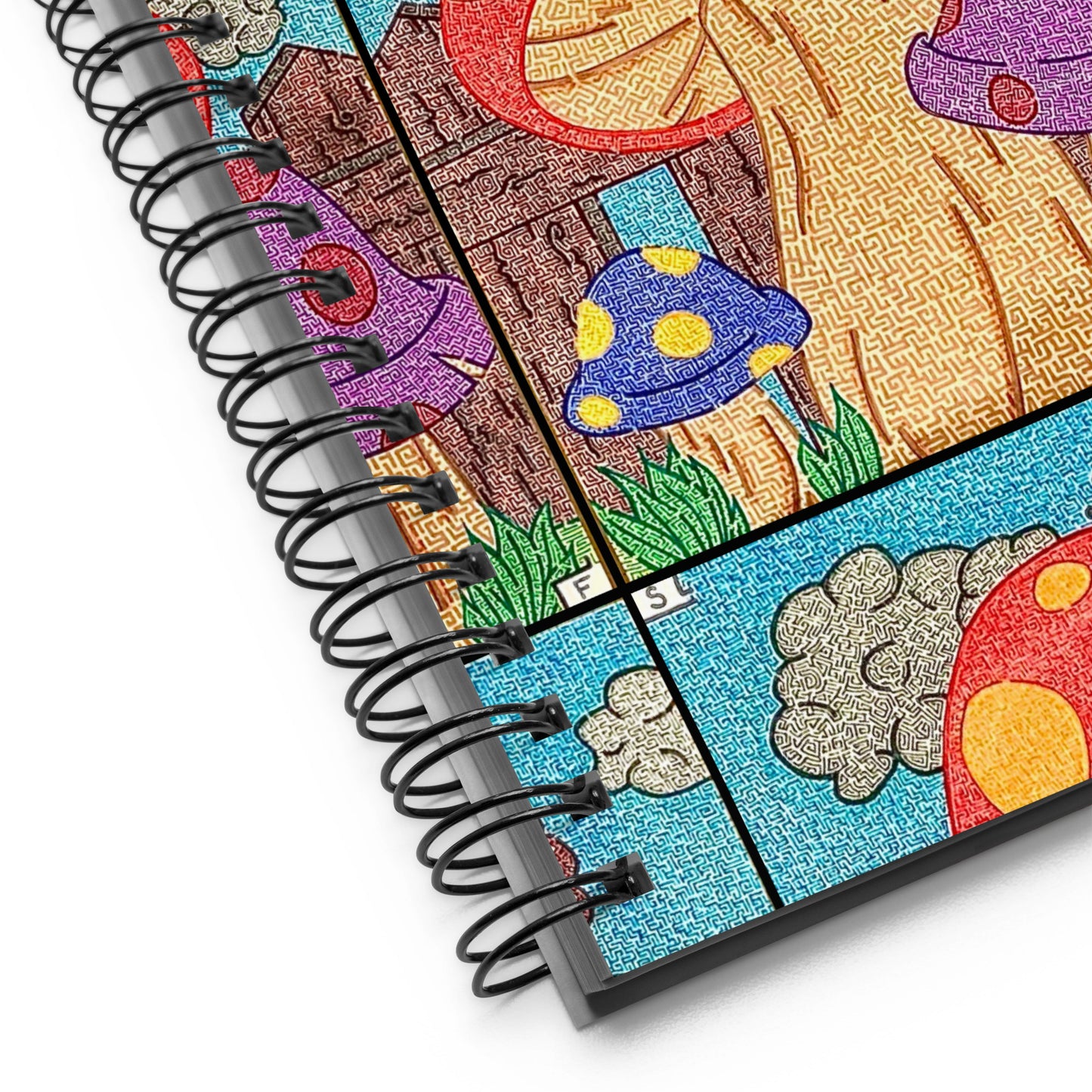 Mushrooms Maze Spiral Notebook