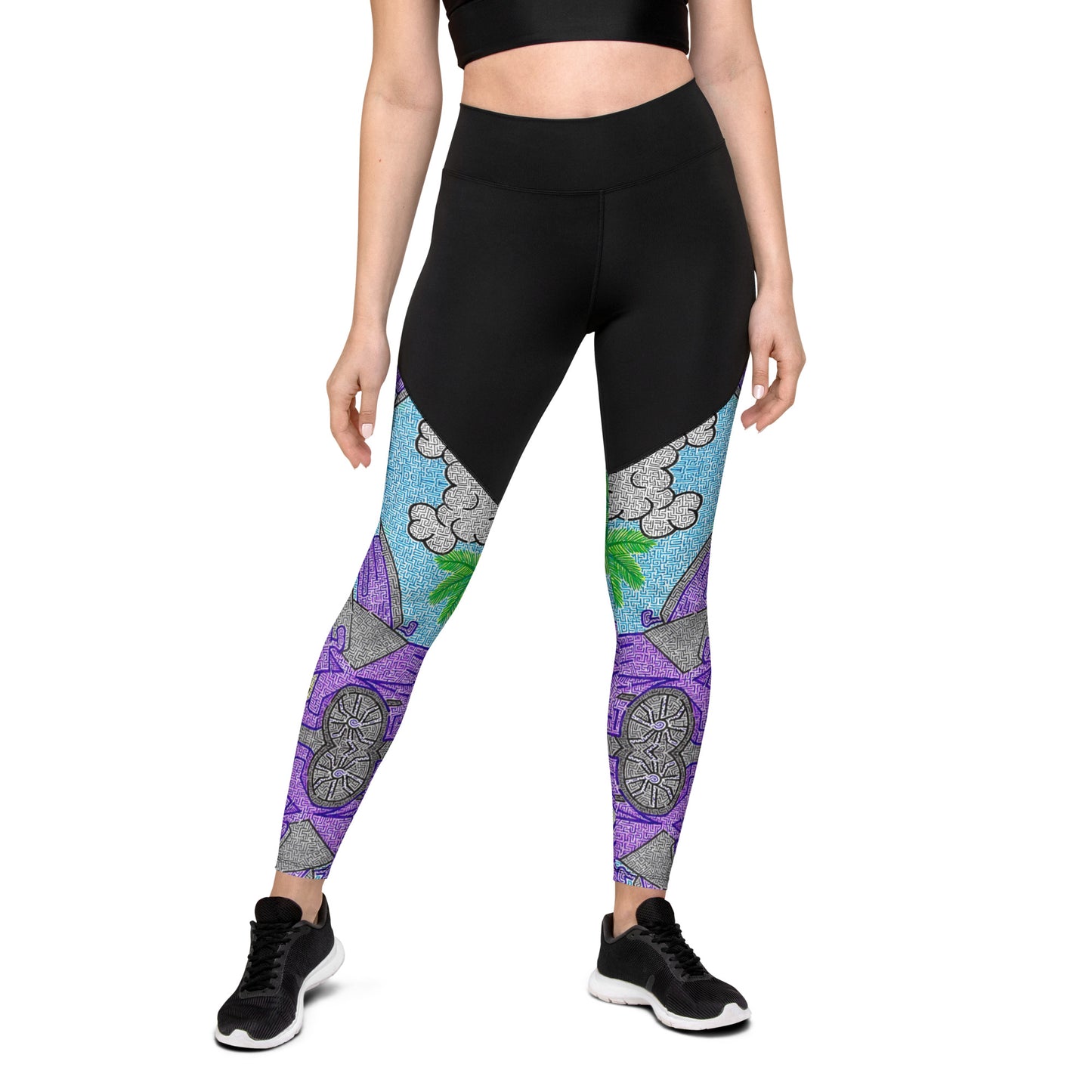 Lamborghini Maze Sports Leggings with Inside Pocket