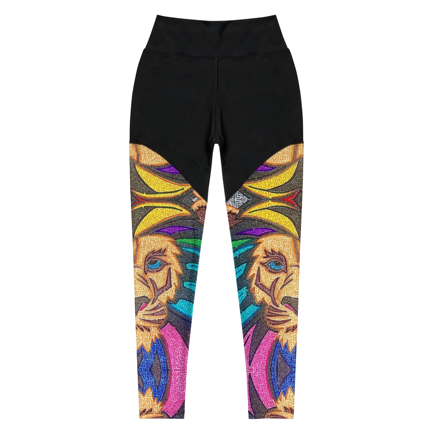 Lion Maze Sports Leggings with Inside Pocket