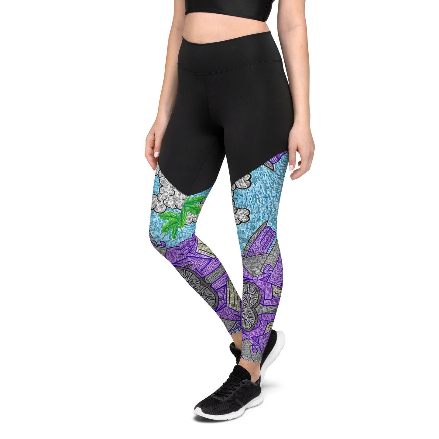 Lamborghini Maze Sports Leggings with Inside Pocket