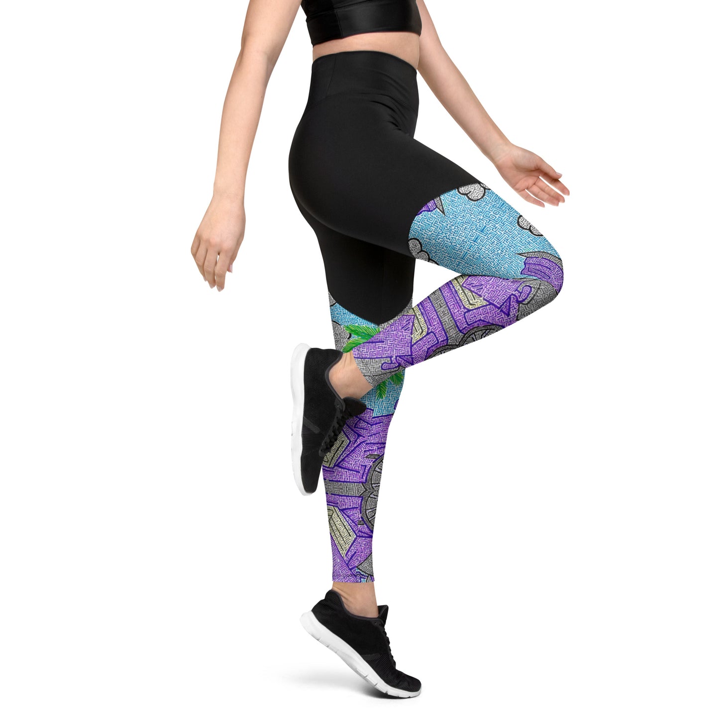 Lamborghini Maze Sports Leggings with Inside Pocket