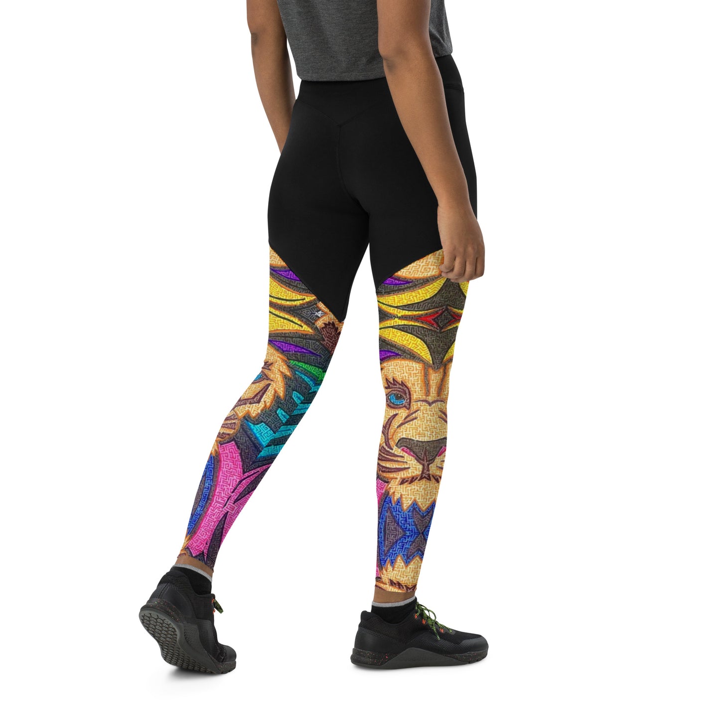 Lion Maze Sports Leggings with Inside Pocket