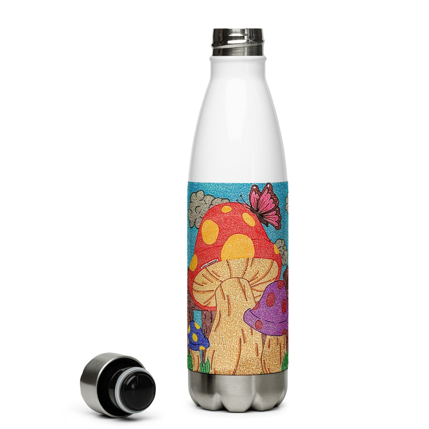 Mushrooms Maze Stainless Steel Water Bottle