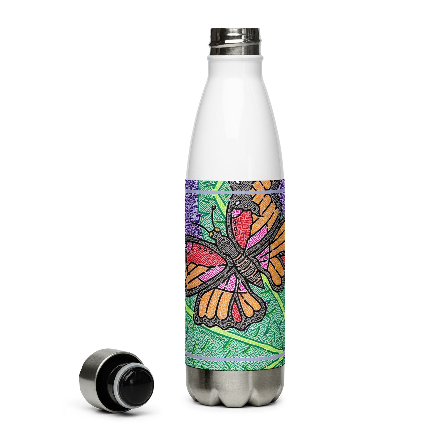 Butterfly Maze Stainless Steel Water Bottle